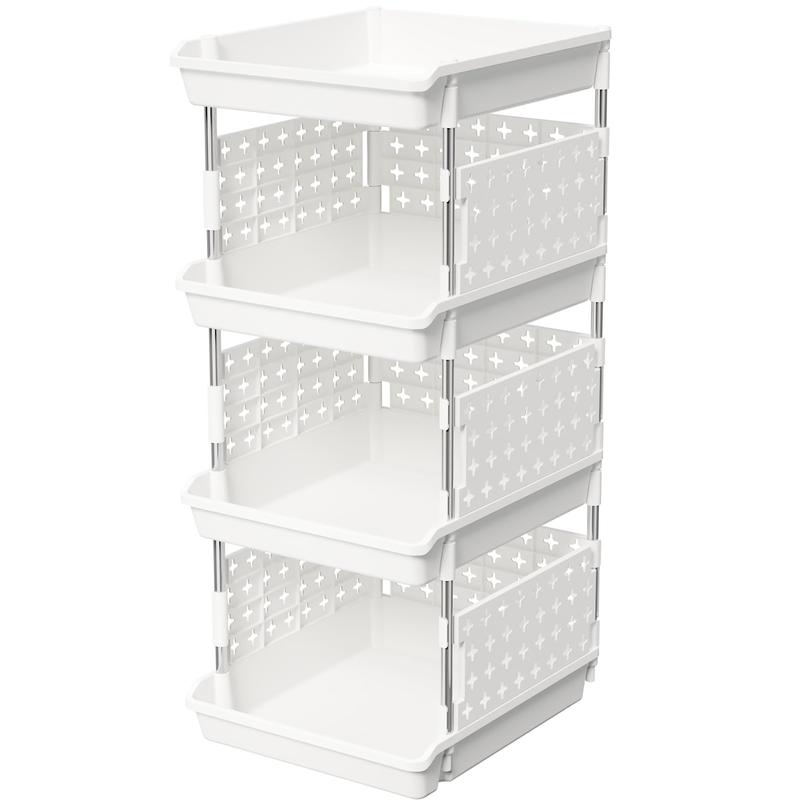 Lifewit stackable bins front view for quick access to toys and clothes