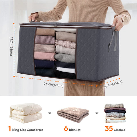 Lifewit storage bin clear window helps identify items at a glance.