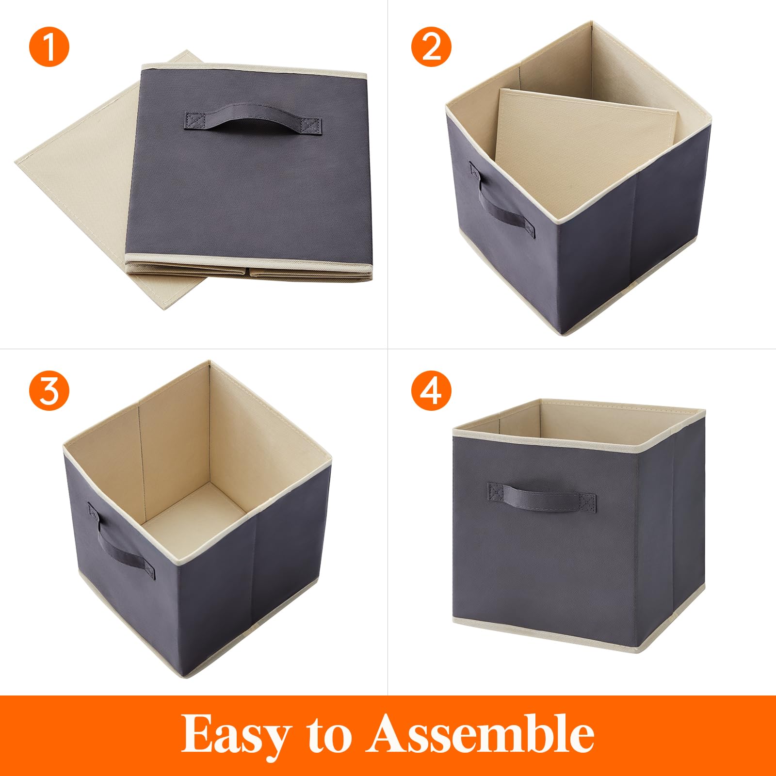 Lifewit gray fabric bins in a closet showing compact 12-pack storage