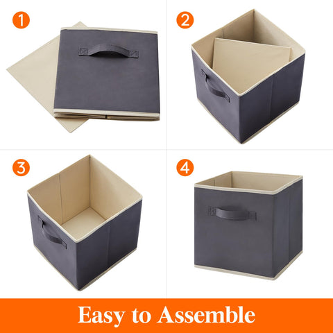 Lifewit gray fabric bins in a closet showing compact 12-pack storage
