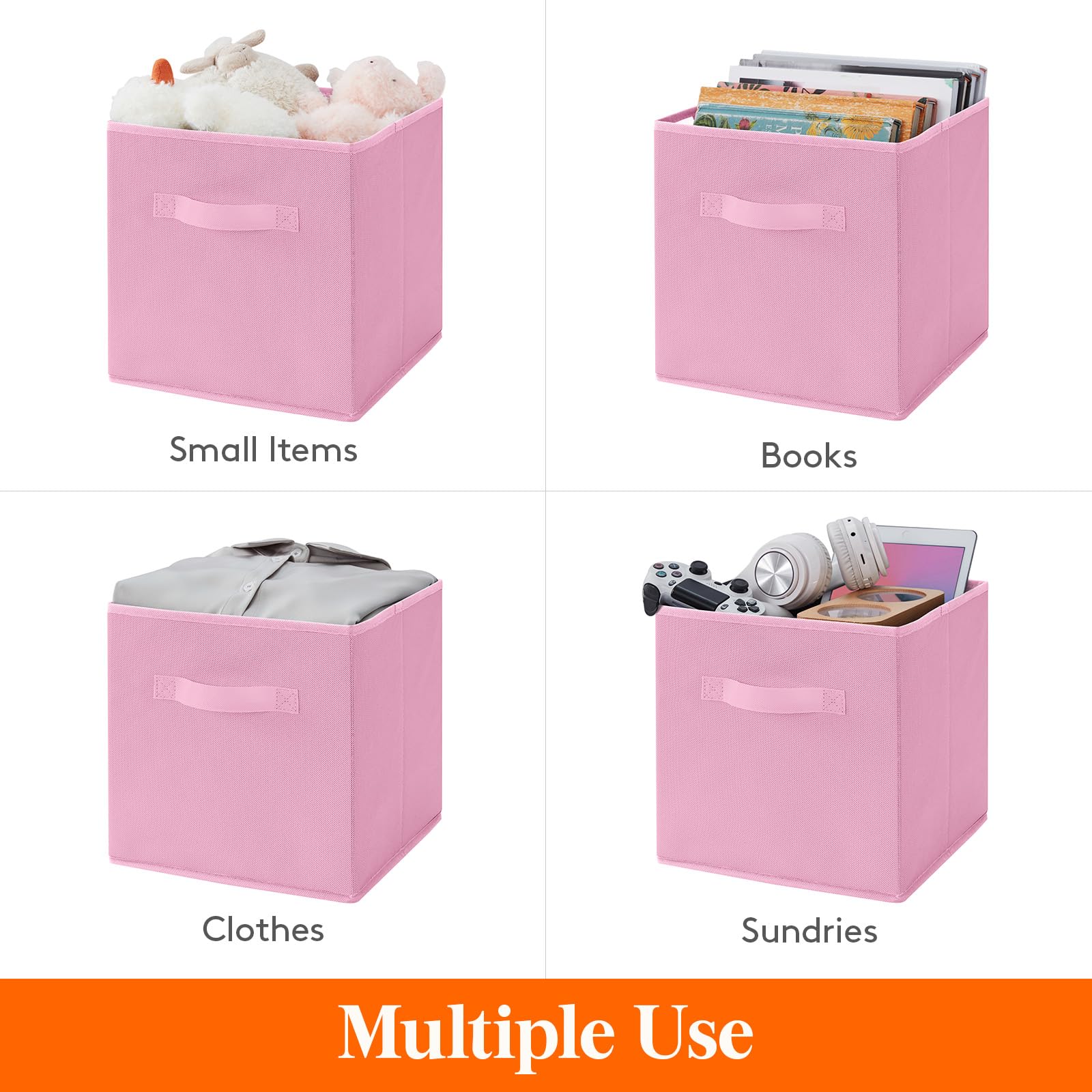 Lifewit Storage Cubes with handles simplify carrying between rooms.