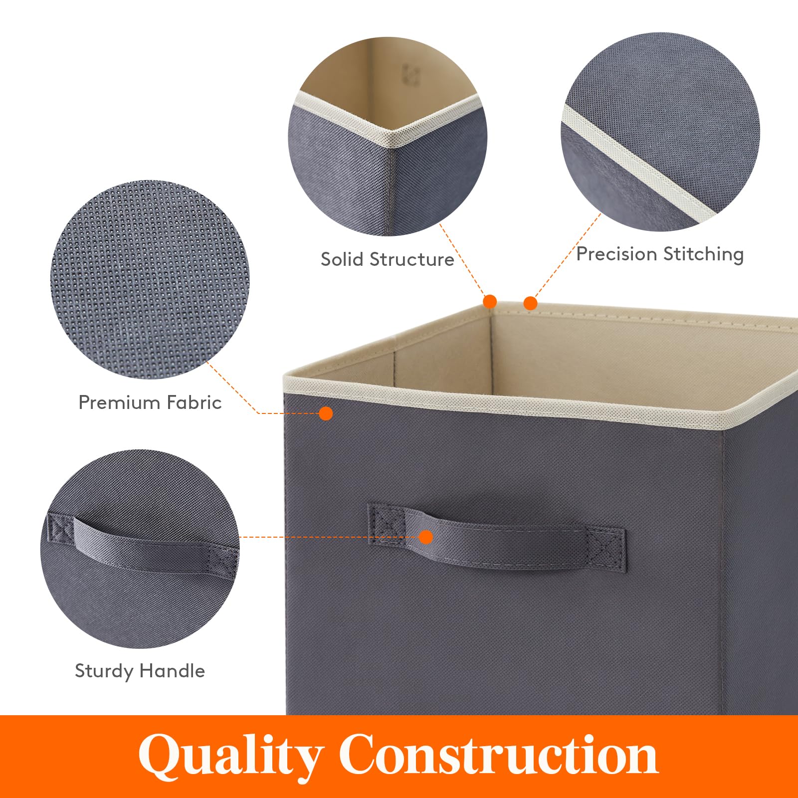 Lifewit storage cubes with handles for easy pulling from a shelf