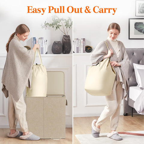 Lifewit 136-liter capacity illustrates spacious laundry storage.