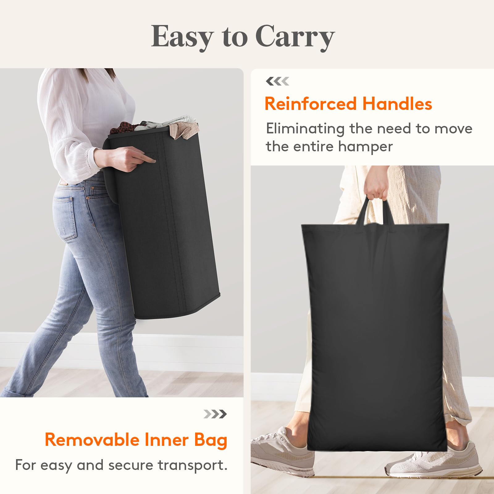 Lifewit tall foldable laundry hamper fits tight bathrooms.