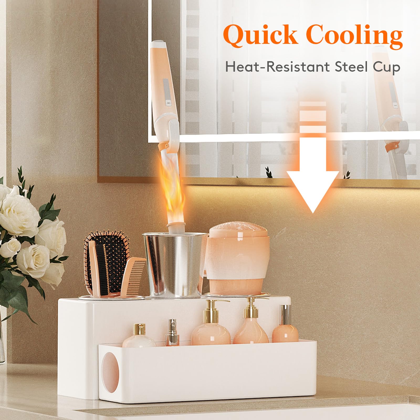 Lifewit three heat-resistant cups cradle hot tools for safer cooling
