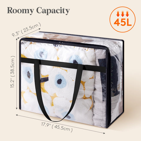 Lifewit transparent under-bed storage bag eases access and visibility.