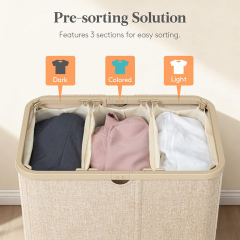 Upgraded slot hook assembly shown for quick and simple setup of Lifewit hamper.