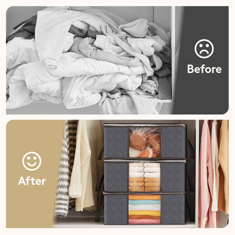 Lifewit versatile fabric bin suitable for clothing and bedding storage.
