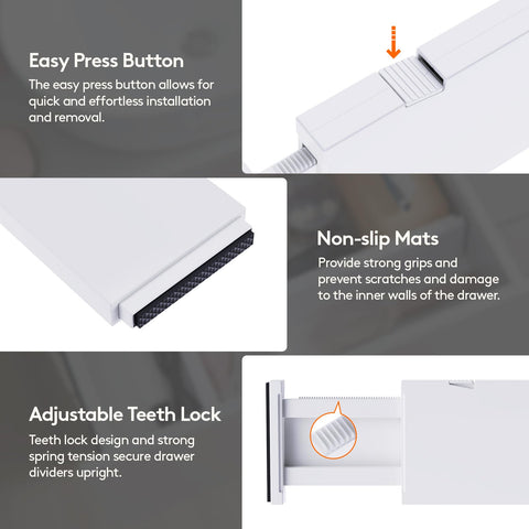 Lifewit vertical and horizontal placement options for any drawer