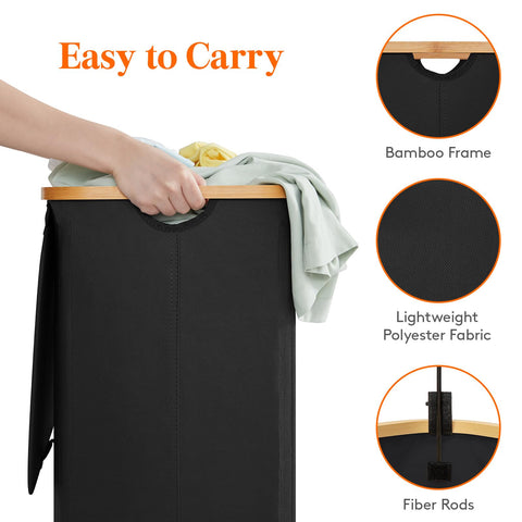 Waterproof Oxford fabric lining resists spills and helps laundry stay fresh.