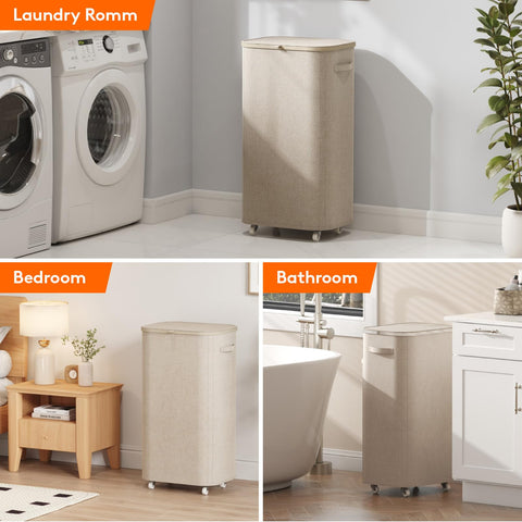 Wheeled Lifewit basket showing dimensions and portability benefits