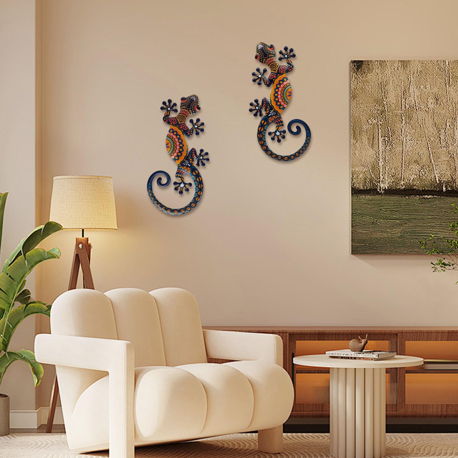 LIFFY lizard wall art with durable handcrafted metal frame