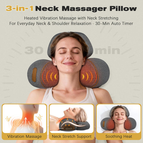 Lifiora cervical traction massage supporting neck and shoulders.