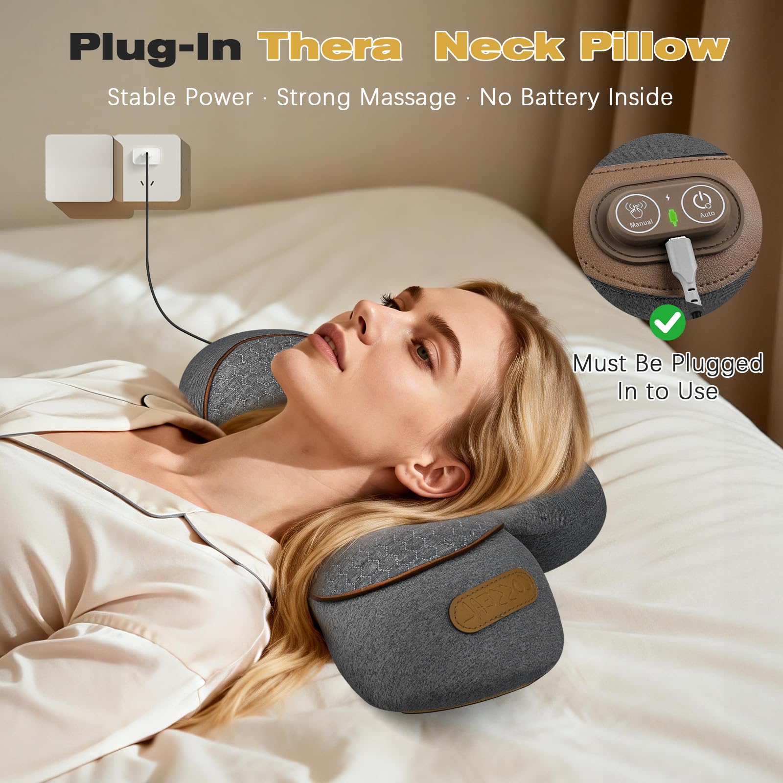 Lifiora neck massager with heat function for soothing warmth during sessions.