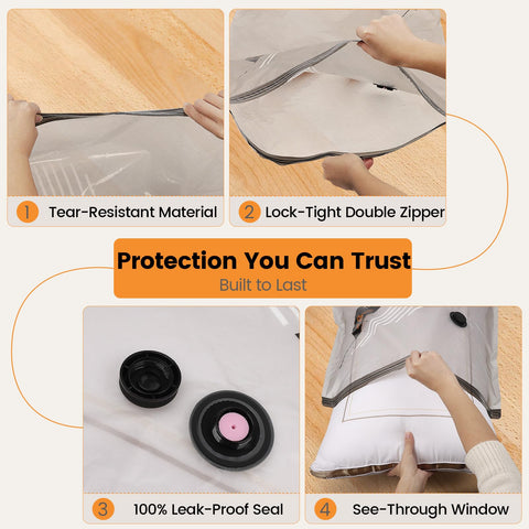 Lifree airtight seal and double-track zipper for secure storage
