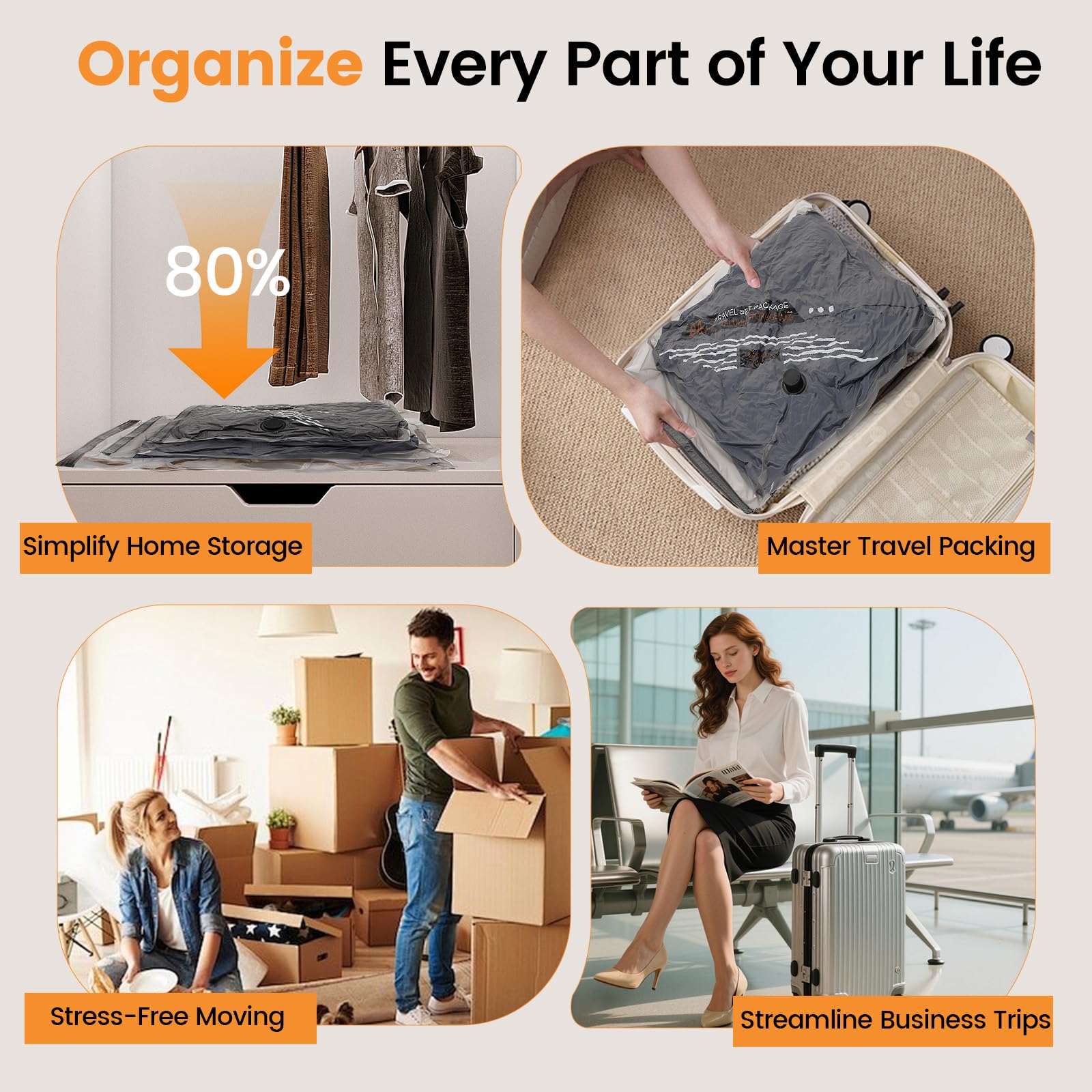 Lifree travel-organizer set keeping luggage neat