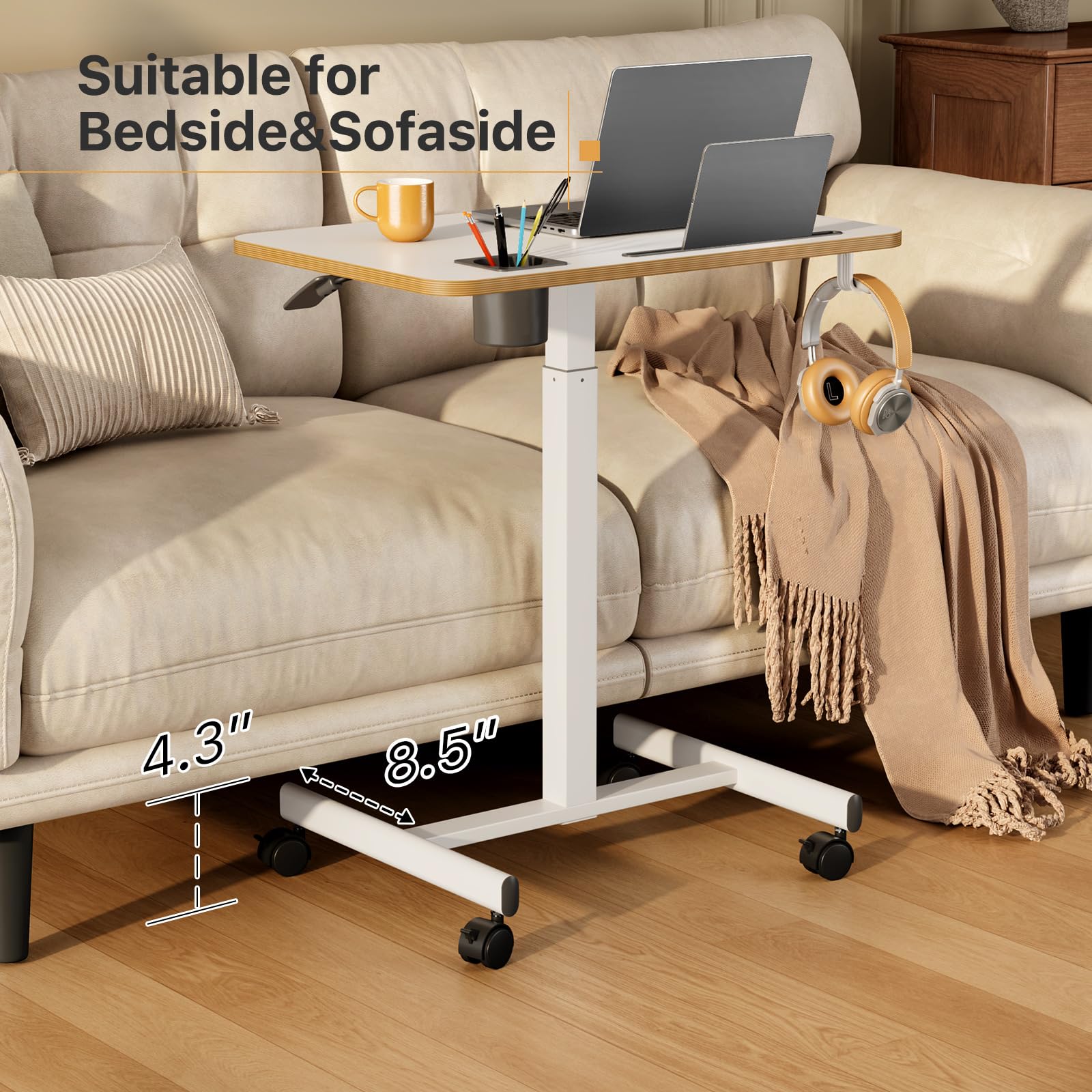 Liftsync white compact workstation fits modern home offices and living spaces.