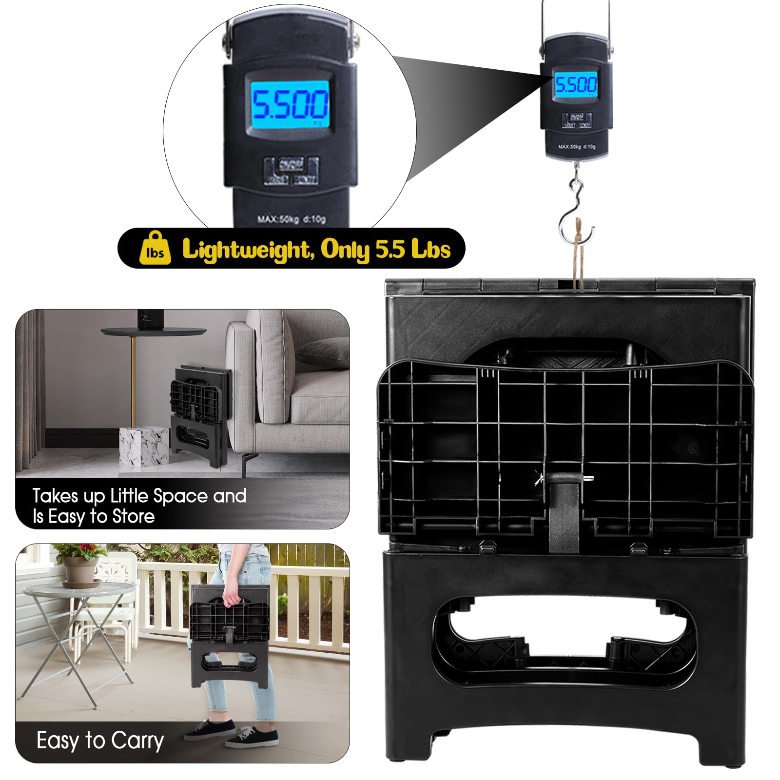 Ligebul portable step stool ready for bathroom tasks and RV trips.