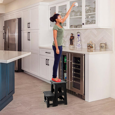 Ligebul foldable stool suitable for outdoor use near pools and patios.