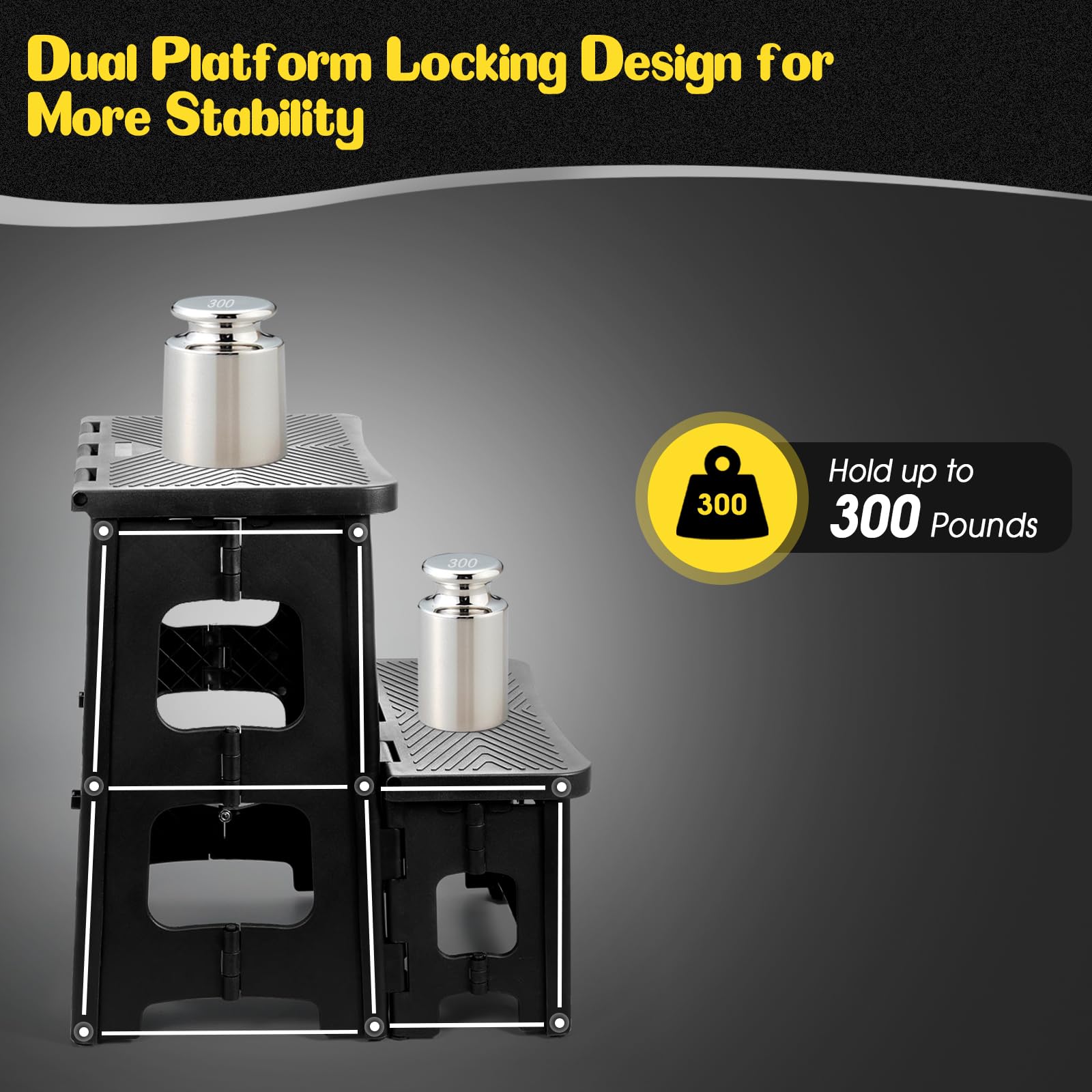Ligebul 2-Step Stool with non-slip surface enhances kitchen footing.