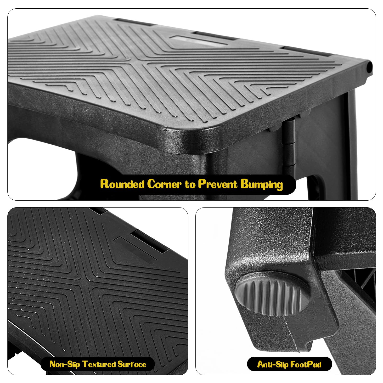 Ligebul 2-Step Stool design emphasizes stability with double locking for confidence.