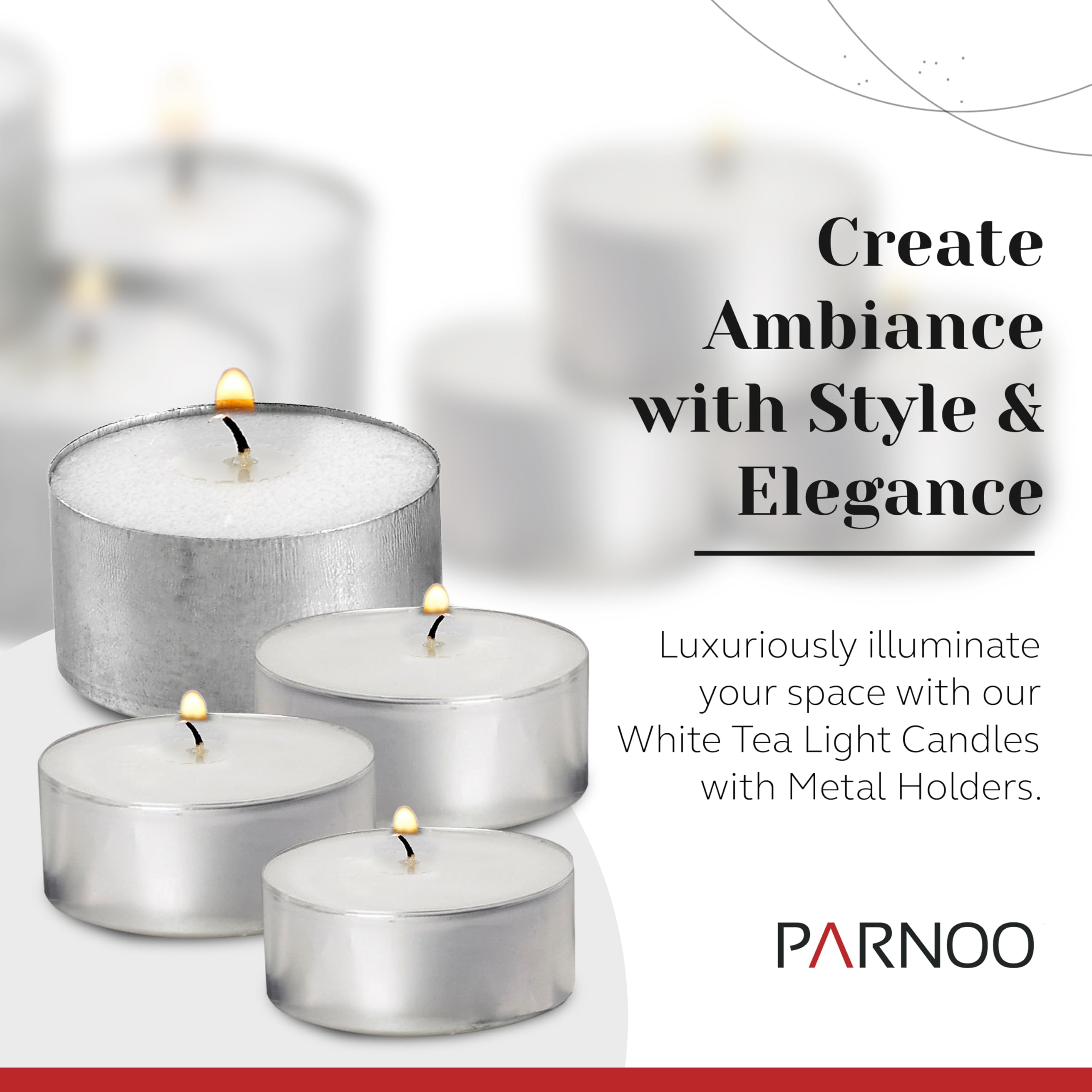 Light In The Dark white unscented tealight with a clean 3-hour burn.