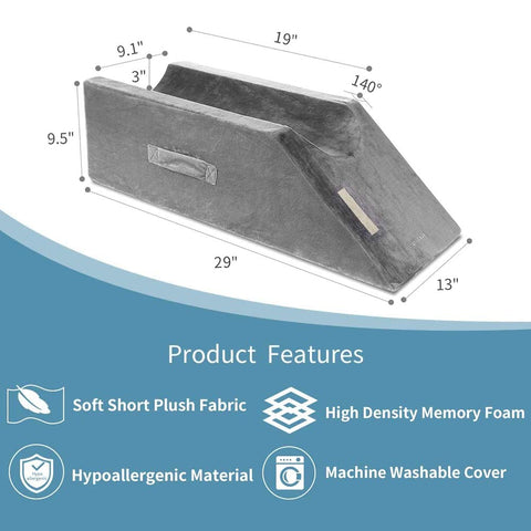 LightEase leg-elevation pillow supporting knee and leg on bed