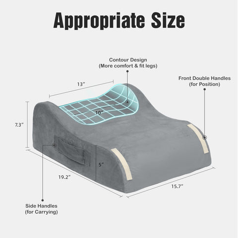 LightEase leg elevation pillow suitable for sleep, TV, or reading.