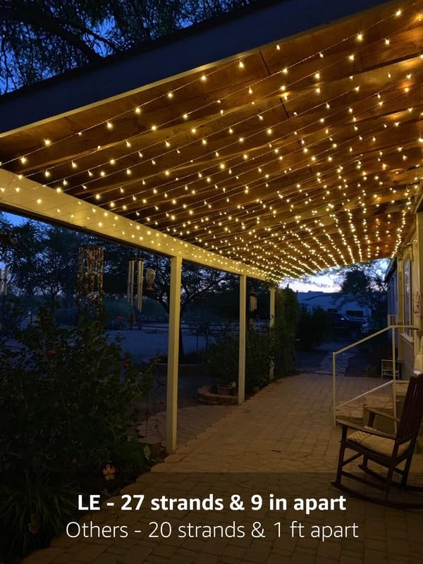 Lighting EVER 594 LED curtain lights ideal for wedding-backdrop setup.