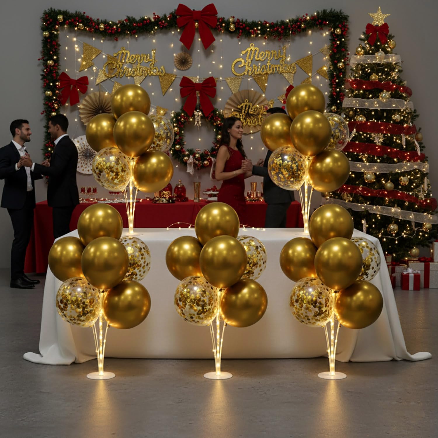 Lightsfever durable 12-inch balloons offer sturdy centerpieces without sagging.
