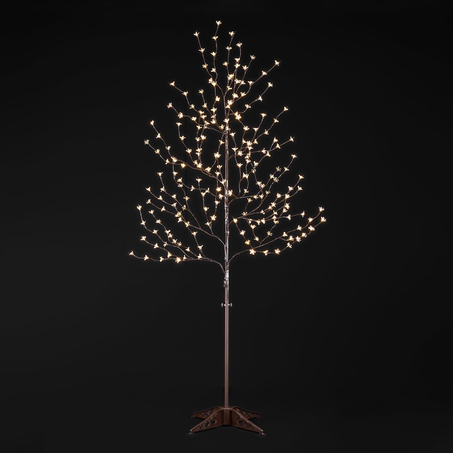 LightShare 6.5 ft cherry blossom tree with warm white LEDs for year-round decor.