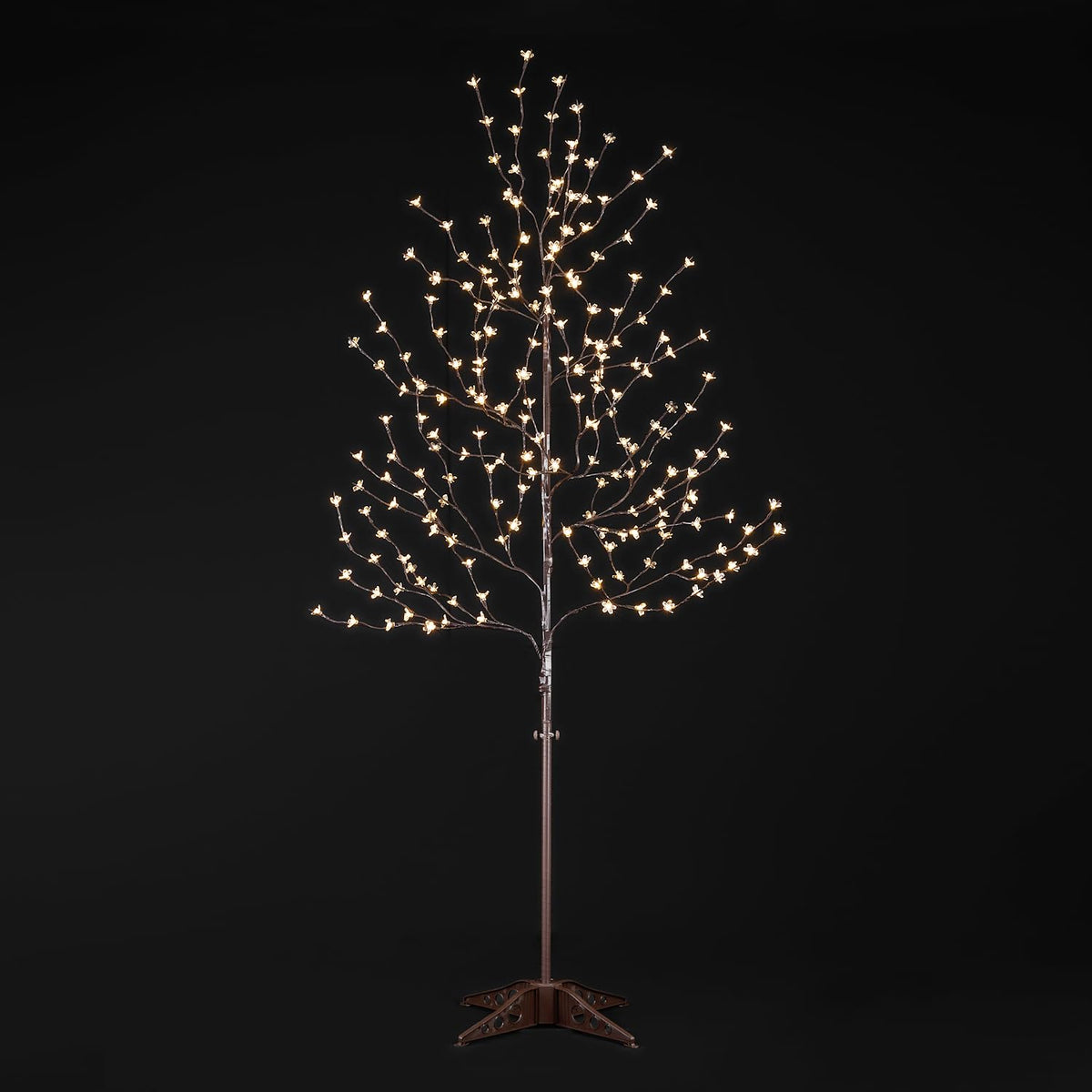 LightShare 6.5 ft cherry blossom tree with warm white LEDs for year-round decor.
