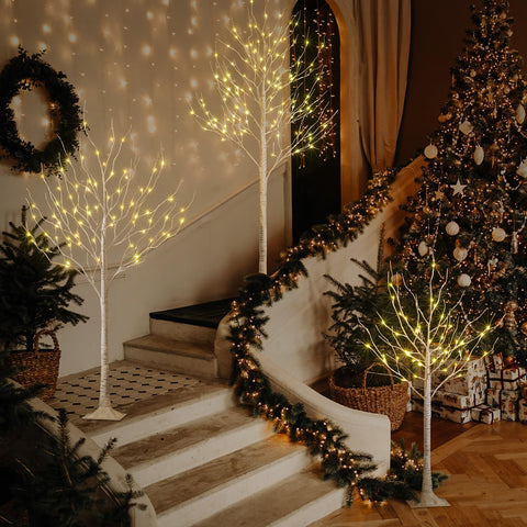 Lightshare LED Birch Tree Light Set 6ft trunk detail showcases a natural form.