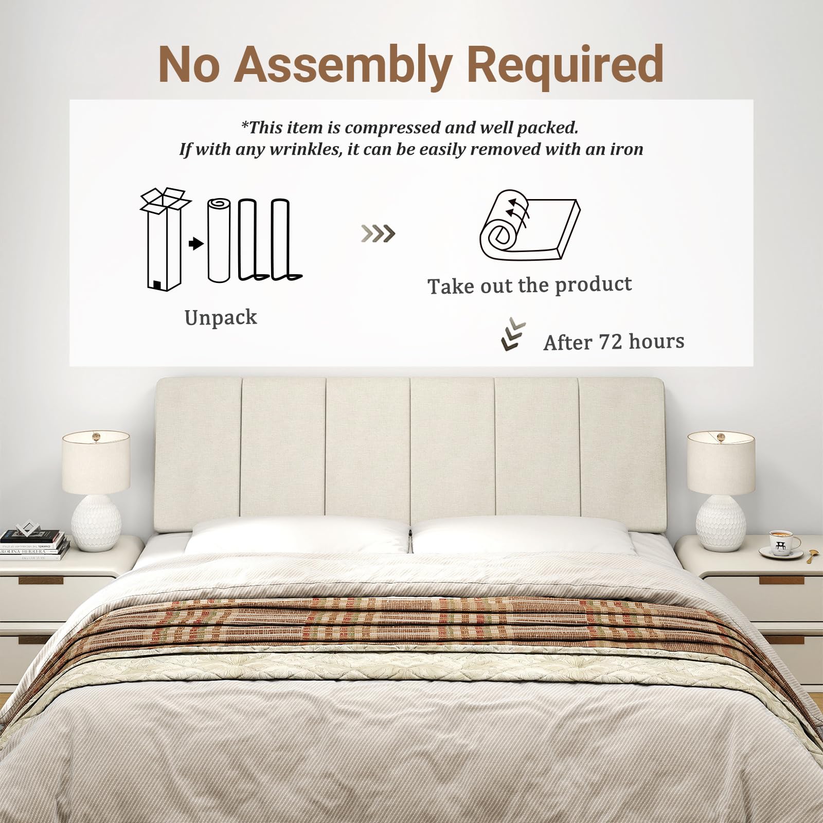 Liiwepo headboard with narrow top and wide bottom for comfort