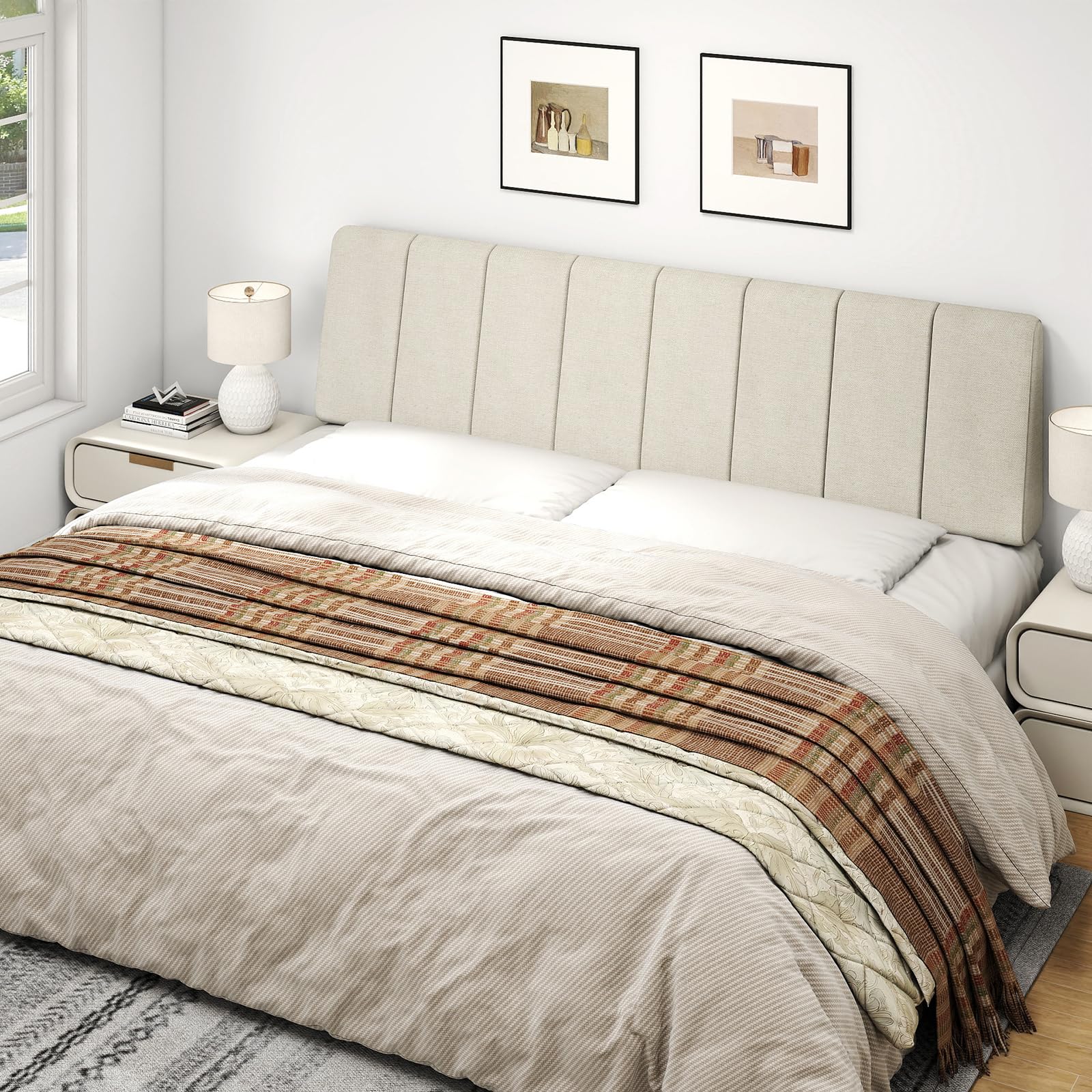 Liiwepo no-assembly headboard mattress-mounted design fits most frames.