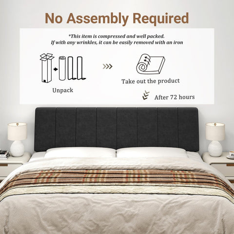 Liiwepo King Size Headboard highlights ergonomic curves for comfortable posture.
