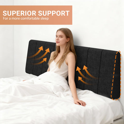 Liiwepo King Size Headboard features sleek lines adding modern bedroom style.