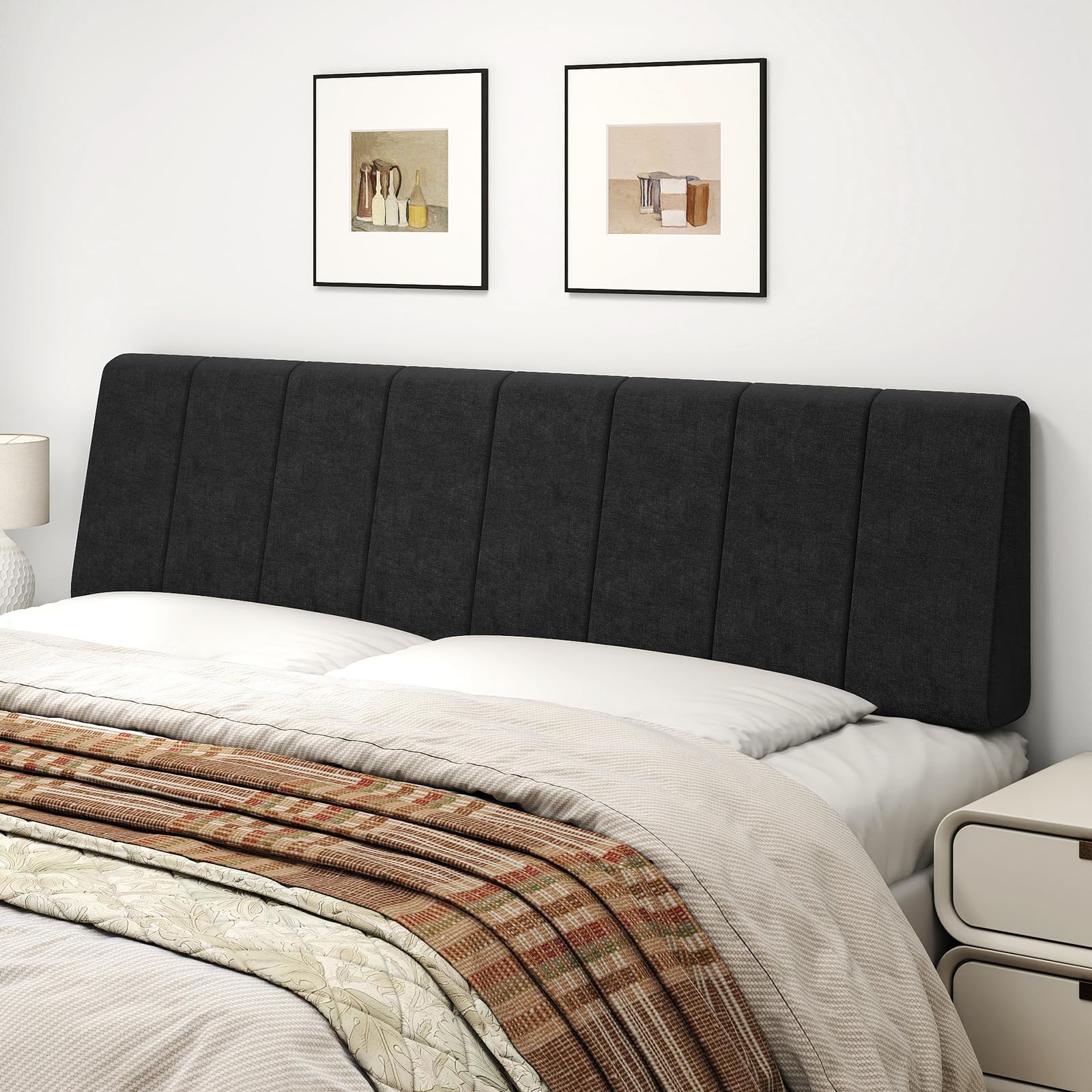 Liiwepo King Size Headboard unpacked, showing easy no-assembly setup.