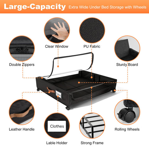 LIJIAI label holders on under-bed storage for easy content tagging