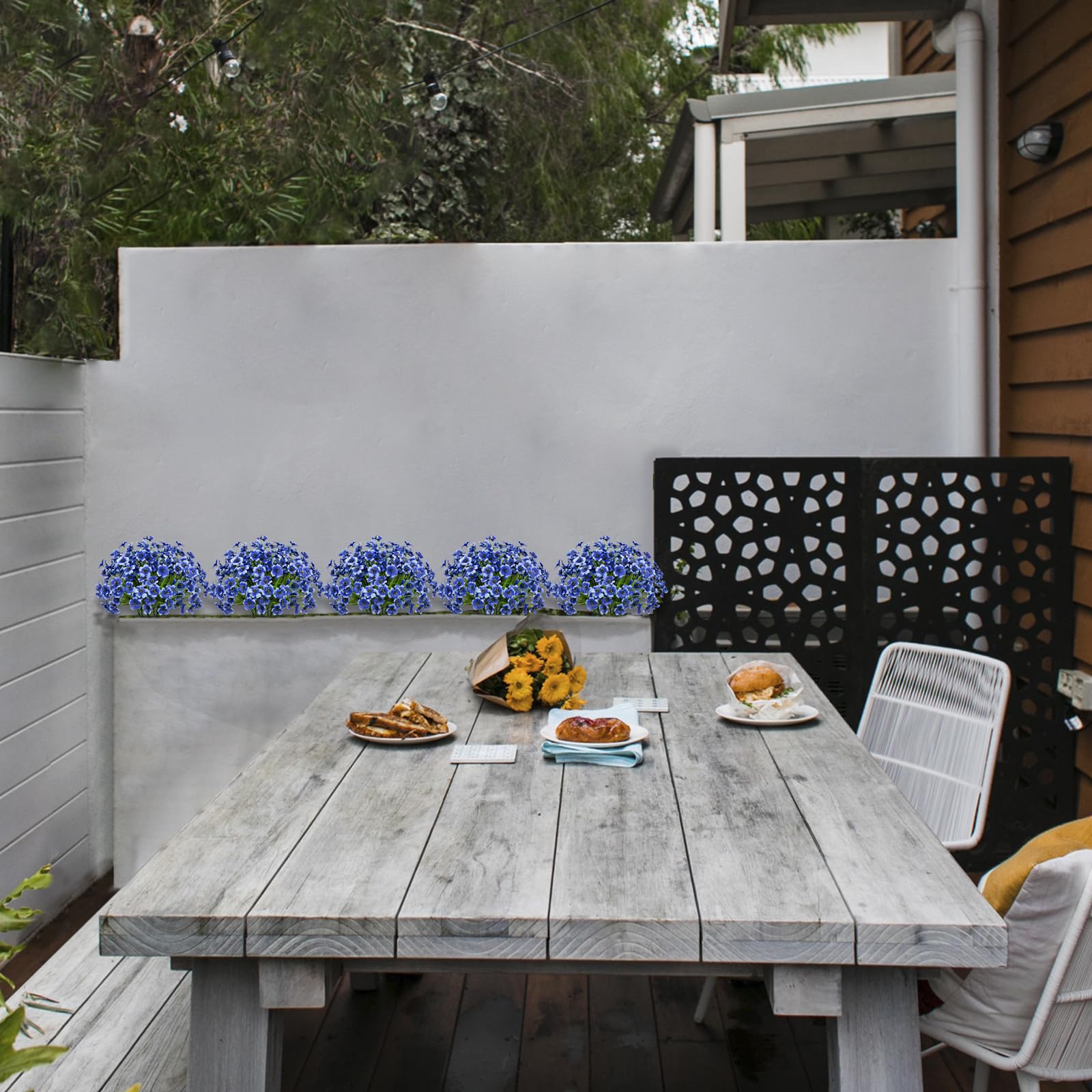 LikSoor blue faux greenery suitable for garden edges and decor