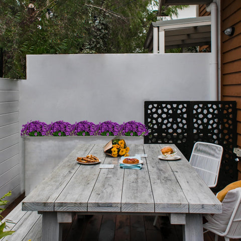 LikSoor porch garden violet artificial flowers enhancing curb appeal