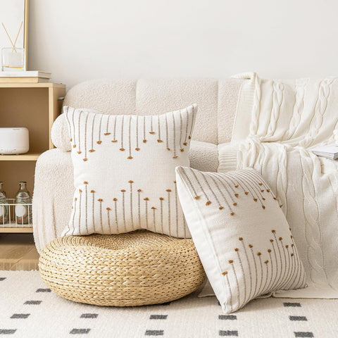 LILEPOY bedroom decor featuring boho pillow covers in calm tones