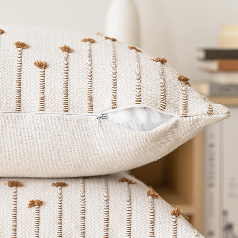 LILEPOY living room setup using boho pillow covers for neutral decor