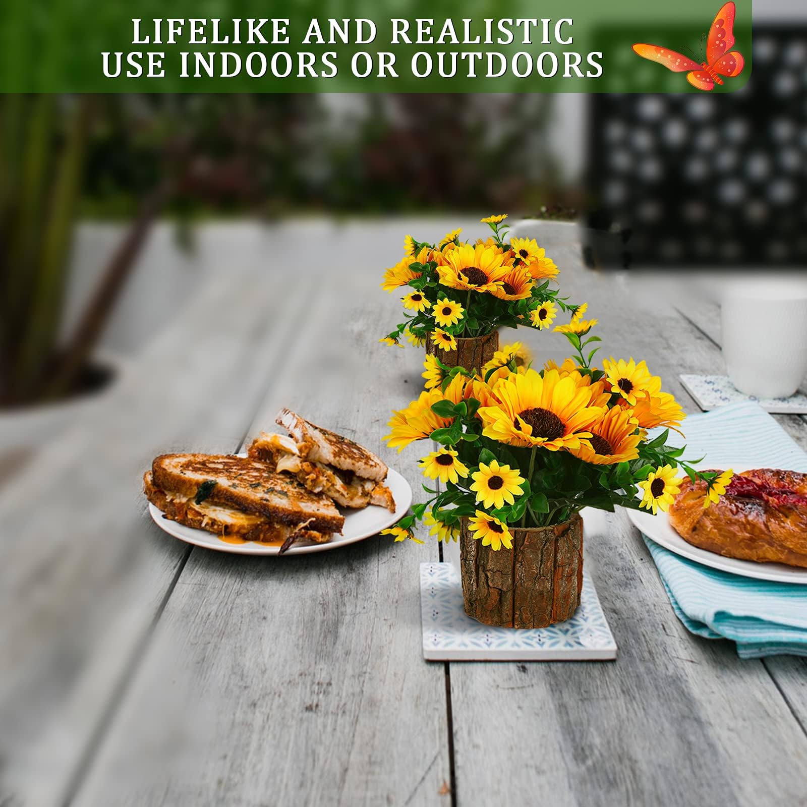 Lilithye two-piece planter decor creates instant tabletop centerpieces.