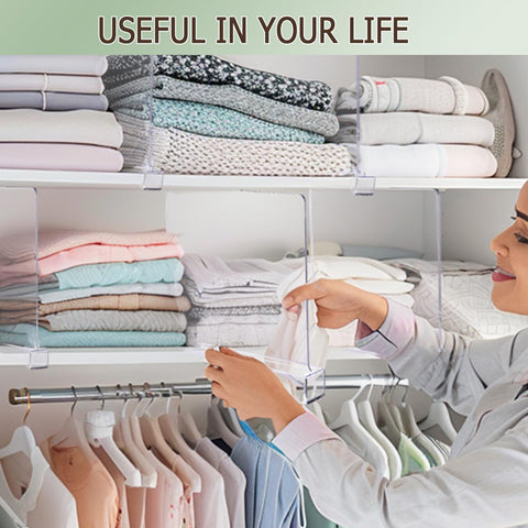 Liliyab acrylic shelf divider highlights clear visibility for quick item locating.