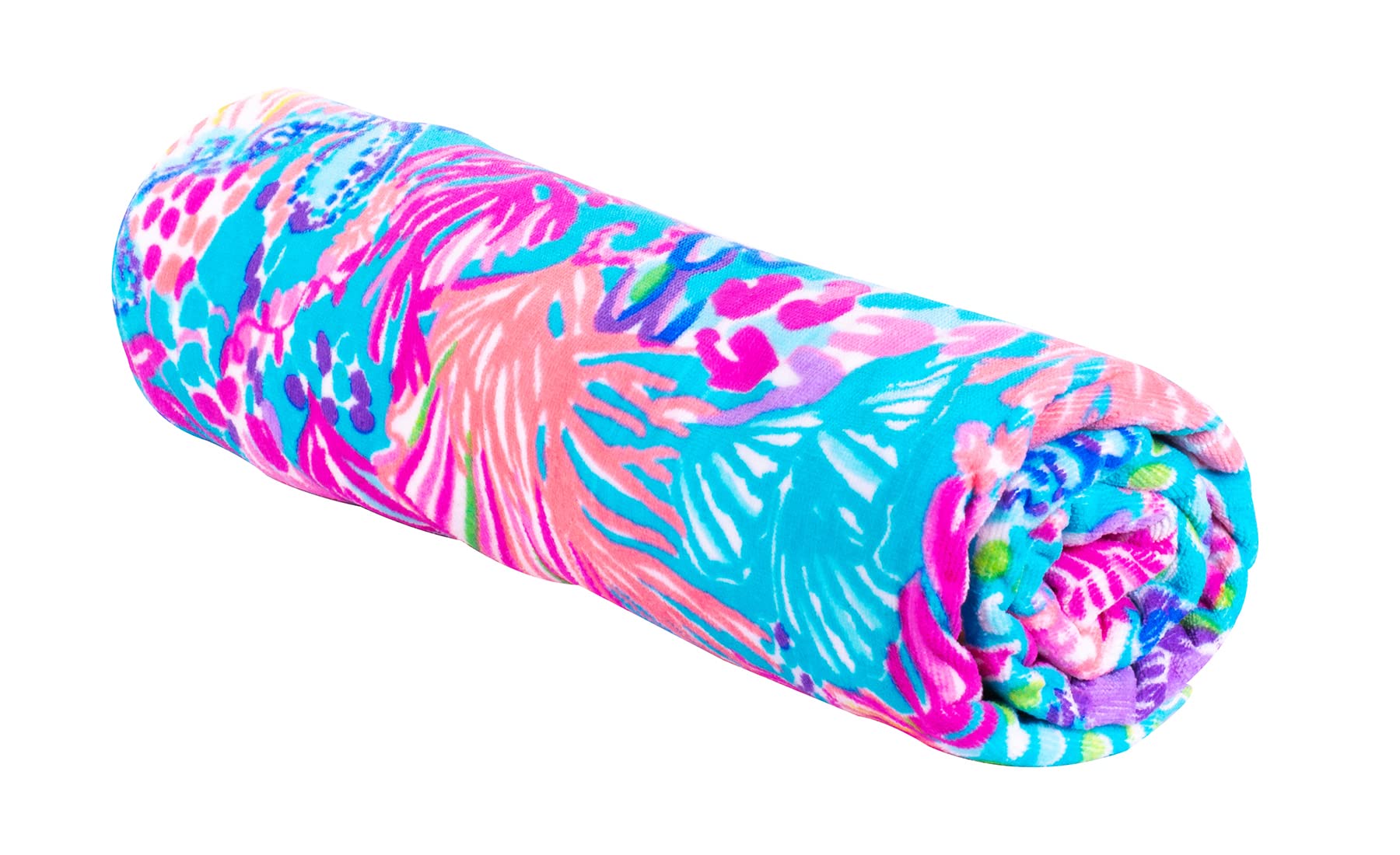 Lilly Pulitzer towel shows plush cotton terry texture for gentle drying and comfort.