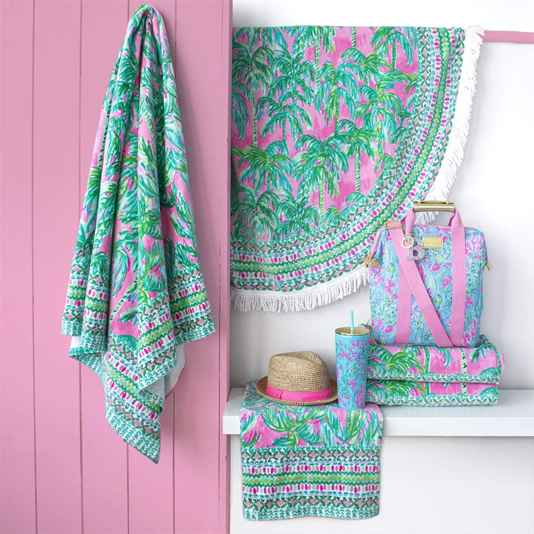 Lilly Pulitzer Suite Views design in bright pink and green adds recognizable style.