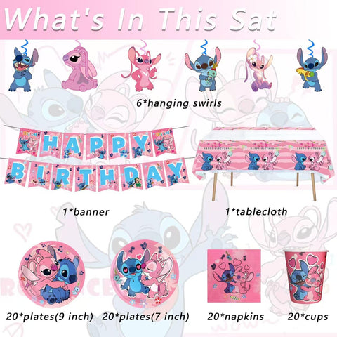 Lilo and Stitch plates in pink stitch design for vibrant tableware