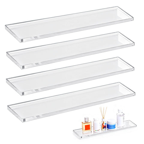 LILXIU acrylic shelves 13-25 inch pack for organized, clear storage in cabinets.