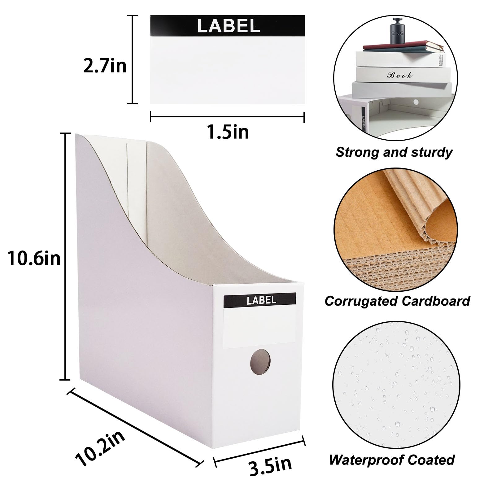 Limitliho white file holder on a desk setup for organized papers.